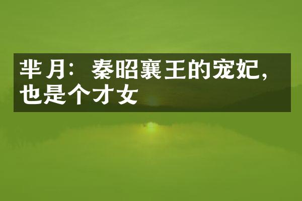 芈月：秦昭襄王的宠妃，也是个才女