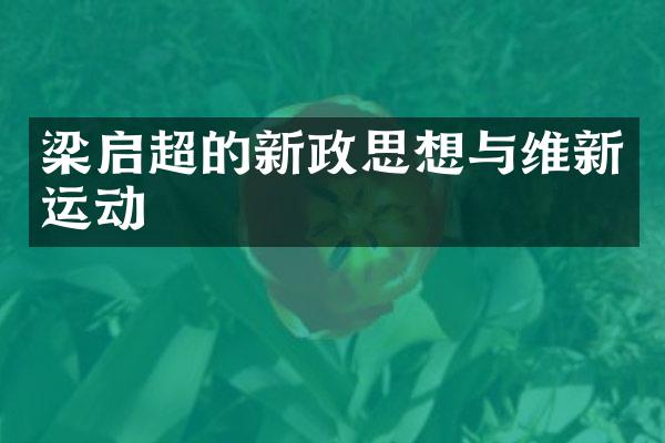 梁启超的新政思想与维新运动