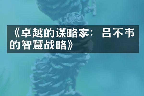 《卓越的谋略家：吕不韦的智慧战略》