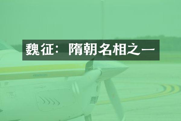 魏征：隋朝名相之一