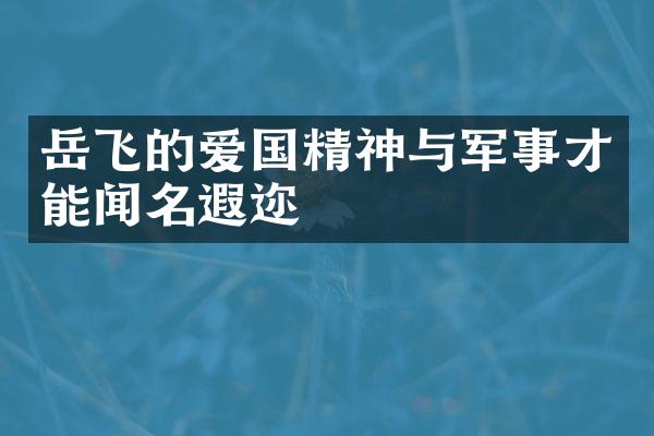 岳飞的爱国精神与军事才能闻名遐迩