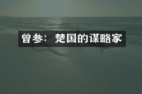 曾参：楚国的谋略家