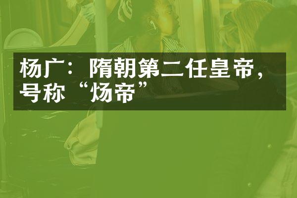 杨广：隋朝第二任皇帝，号称“炀帝”