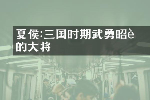 夏侯惇:三国时期武勇昭著的大将