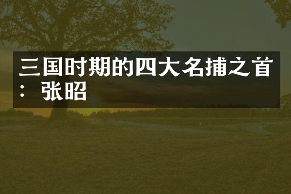 三国时期的四大名捕之首：张昭