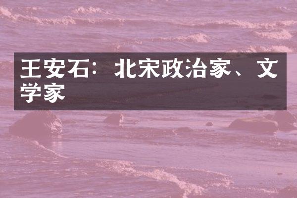 王安石：北宋政治家、文学家