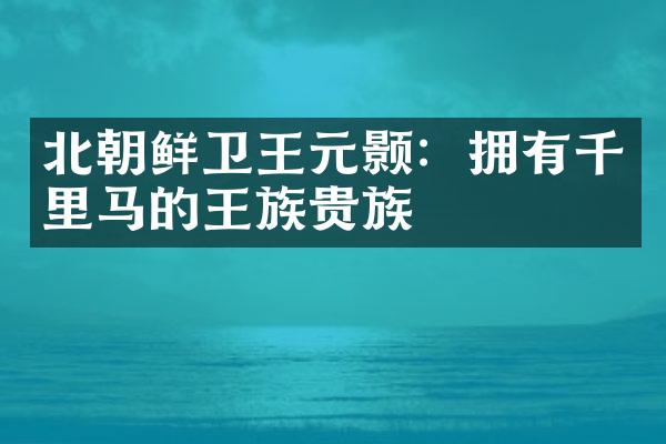北朝鲜卫王元颢：拥有千里马的王族贵族