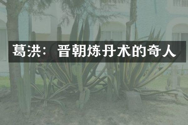 葛洪：晋朝炼丹术的奇人