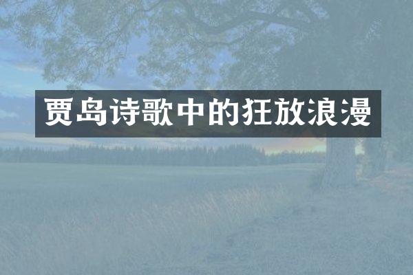 贾岛诗歌中的狂放浪漫
