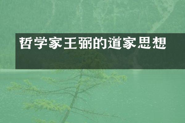&laquo;哲学家王弼的道家思想&raquo;
