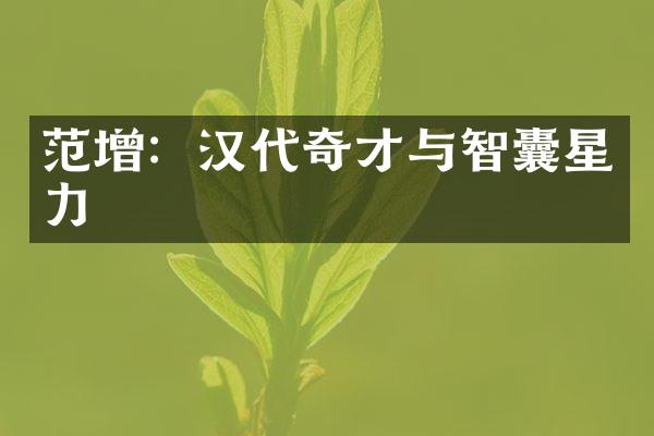 范增：汉代奇才与智囊星力