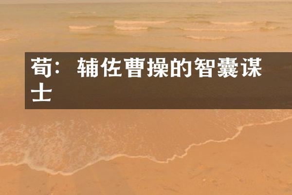 荀彧：辅佐曹操的智囊谋士