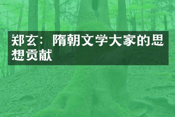 郑玄：隋朝文学大家的思想贡献