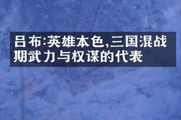 吕布:英雄本色,三国混战时期武力与权谋的代表