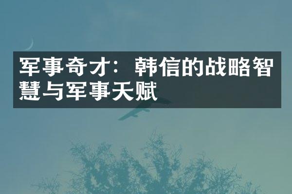 军事奇才：韩信的战略智慧与军事天赋