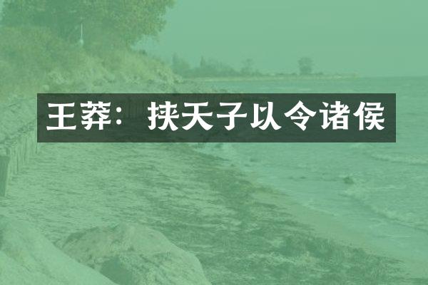 王莽：挟天子以令诸侯