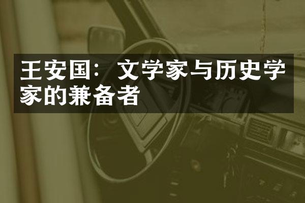 王安国：文学家与历史学家的兼备者