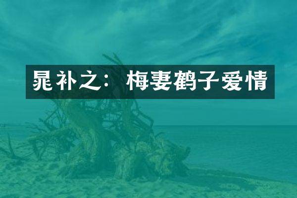 晁补之：梅妻鹤子爱情