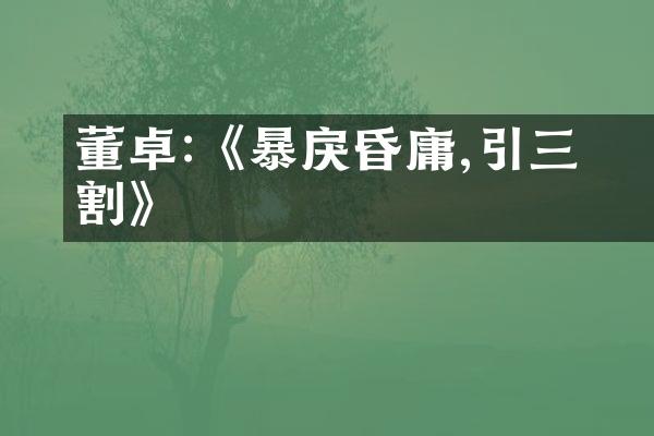 董卓:《暴戾昏庸,引發三分割》