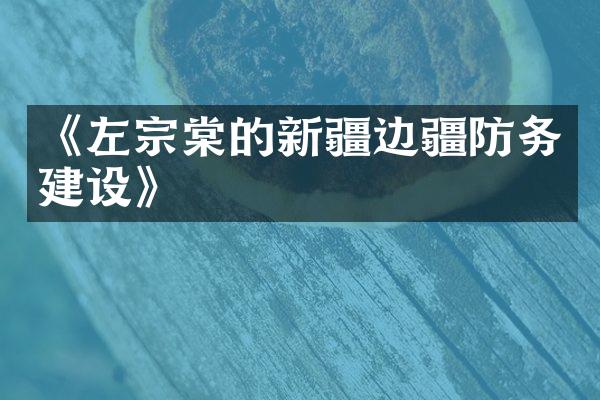 《左宗棠的新疆边疆防务建设》