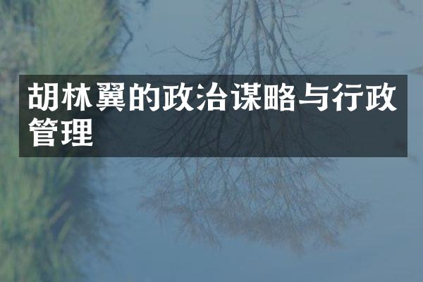 胡林翼的政治谋略与行政管理