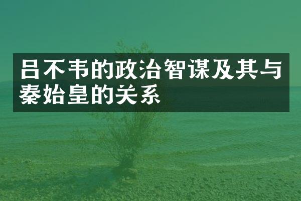 吕不韦的政治智谋及其与秦始皇的关系