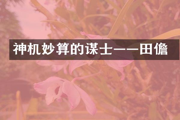 神机妙算的谋士&mdash;&mdash;田儋