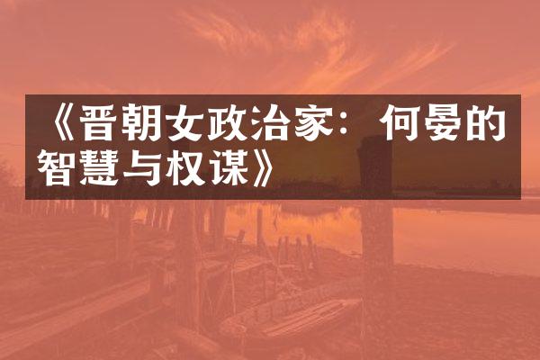 《晋朝女政治家：何晏的智慧与权谋》