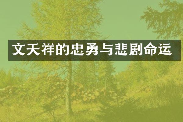 文天祥的忠勇与悲剧命运