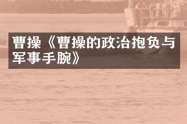 曹操《曹操的政治抱负与军事手腕》