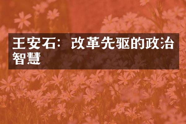 王安石：改革先驱的政治智慧