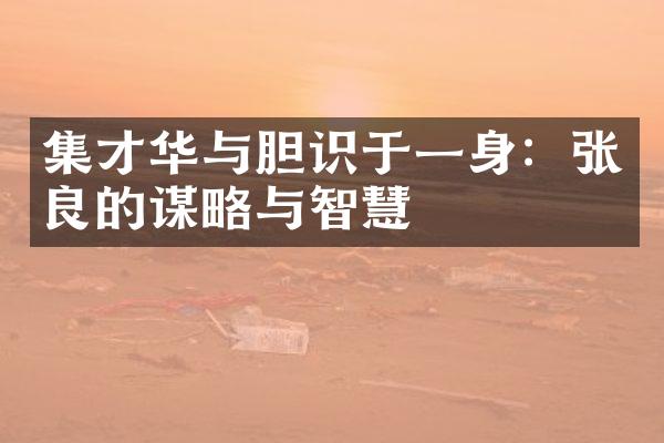 集才华与胆识于一身：张良的谋略与智慧