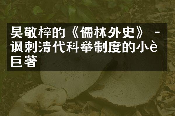 吴敬梓的《儒林外史》 - 讽刺清代科举制度的小说巨著