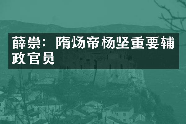 薛崇：隋炀帝杨坚重要辅政官员