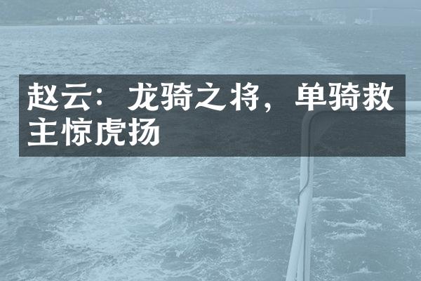 赵云：龙骑之将，单骑救主惊虎扬