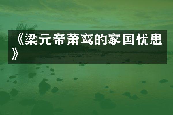 《梁元帝萧鸾的家国忧患》