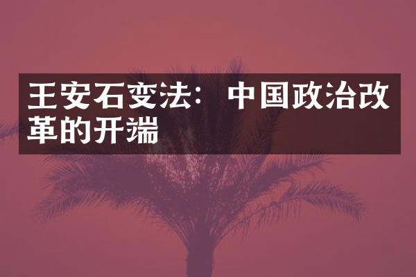 王安石变法：中国政治改革的开端