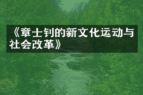 《章士钊的新文化运动与社会改革》