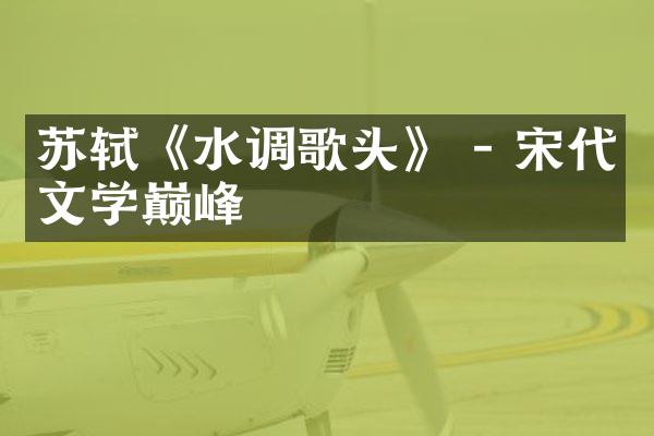 苏轼《水调歌头》 - 宋代文学巅峰