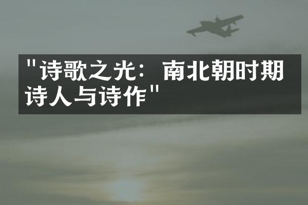 "诗歌之光：南北朝时期的诗人与诗作"