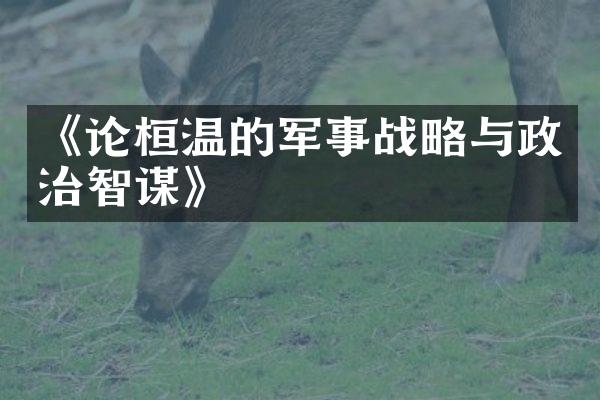 《论桓温的军事战略与政治智谋》