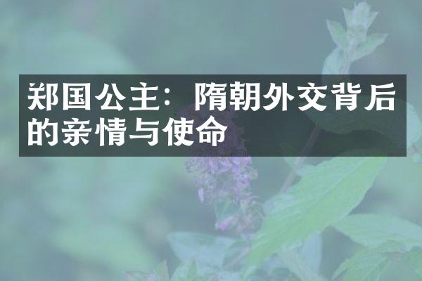 郑国公主：隋朝外交背后的亲情与使命