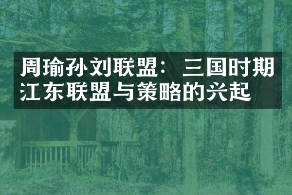 周瑜孙刘联盟：三国时期江东联盟与策略的兴起
