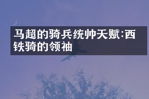 马超的骑兵统帅天赋:西凉铁骑的领袖