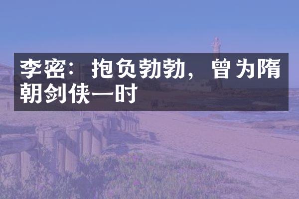 李密：抱负勃勃，曾为隋朝剑侠一时