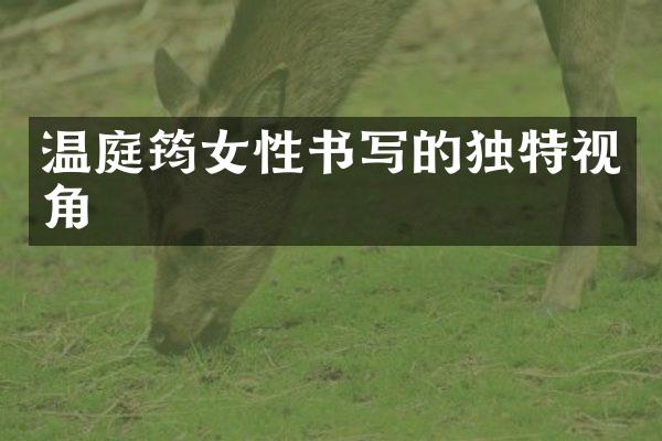 温庭筠女性书写的独特视角