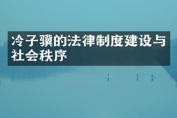 冷子骥的法律制度建设与社会秩序
