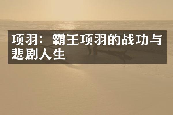 项羽：霸王项羽的战功与悲剧人生