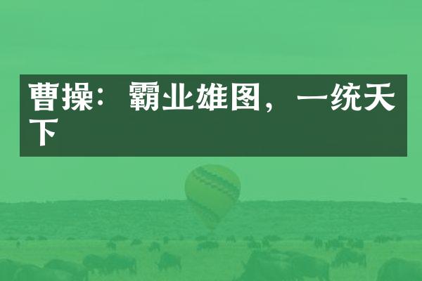 曹操：霸业雄图，一统天下