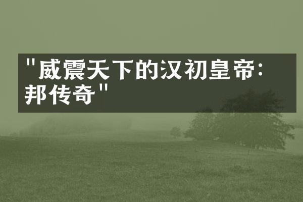 "威震天下的汉初皇帝：刘邦传奇"